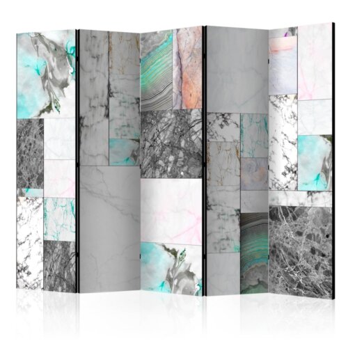 Декоративен петкрилен параван Marble Slabs II