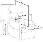 Фотьойл от кадифе с релакс механизъм - размери