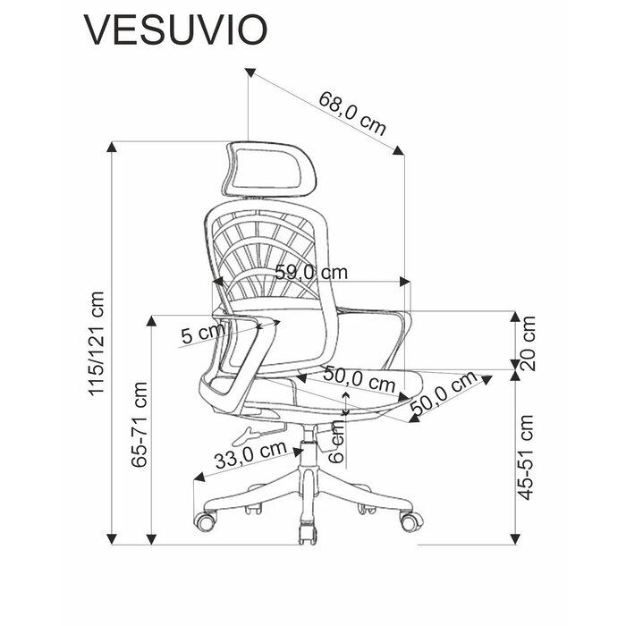 Офис стол с люлеещ механизъм Vesuvio