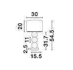 Настолна лампа с 3 бели топки имитиращи камък-размери
